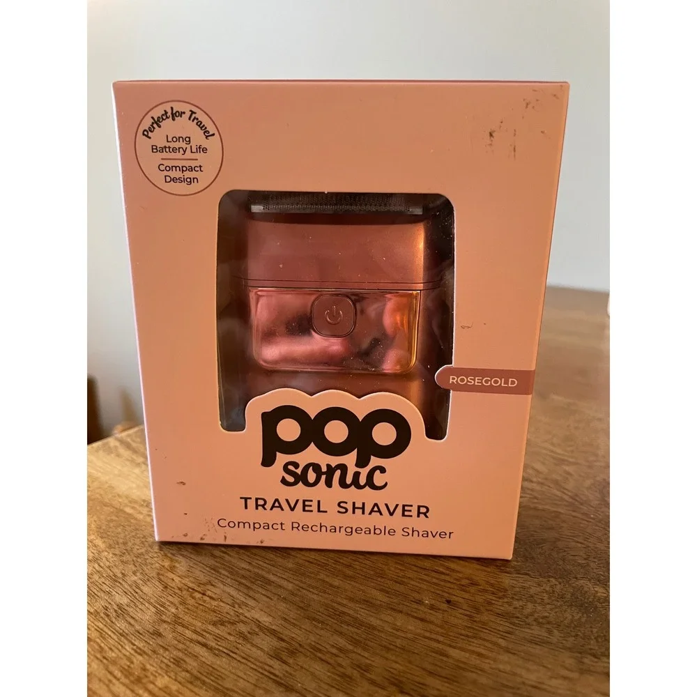 Pop Sonic Travel Shaver Compact Rechargeable Foil Razor‎ Rose Gold NEW